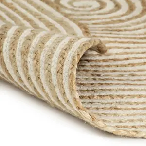 Tapis fait à la main Jute avec design de spirale vidaXL image-1
