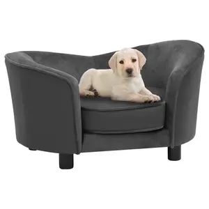 Canapé pour chien peluche et simili cuir vidaXL 69x49x40 cm image-1