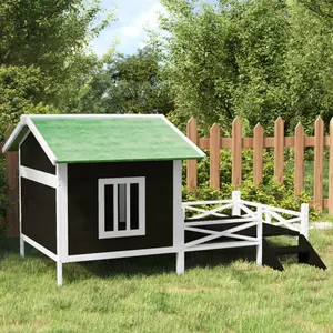 Niche pour chien en bois de pin massif vidaXL 159x120x88,5 cm image-1