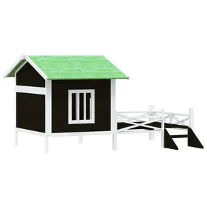 Niche pour chien en bois de pin massif vidaXL 159x120x88,5 cm
