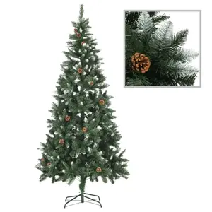 Weihnachtsbaum mit Tannenzapfen und Glitzer vidaXL
