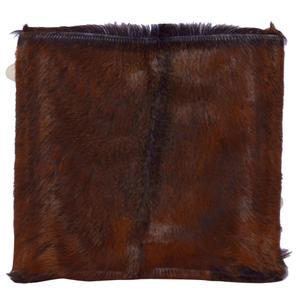 Skládací taburet z pravé kůže a masivního teakového dřeva vidaXL image-2