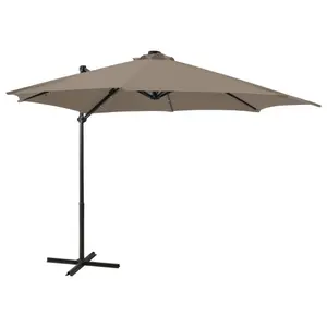 Parasol déporté avec mât et lumières LED vidaXL