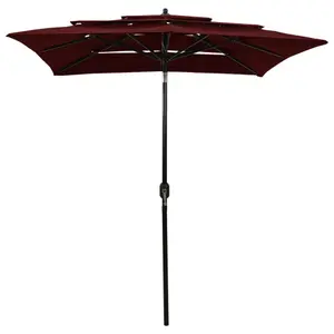 Parasol à 3 niveaux avec mât en aluminium vidaXL