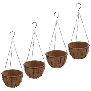 Jardinières suspendues avec doublure coco vidaXL (x4) image-1