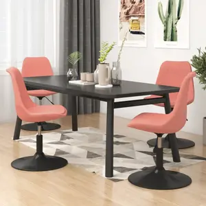 Chaises à manger pivotantes velours vidaXL (x4) image-1