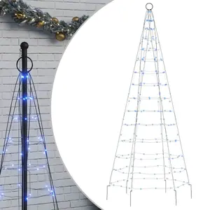Decorative light-up tree on flag pole 200 LED vidaXL image-3