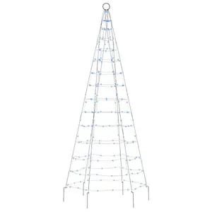 Decorative light-up tree on flag pole 200 LED vidaXL image-1