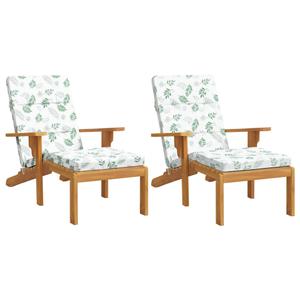 Coussin de chaise longue motif de feuilles vidaXL (x2) image-1