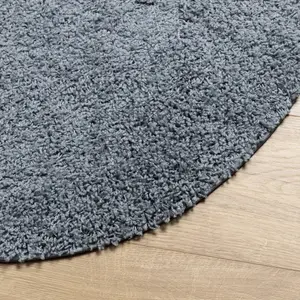 Modern long pile shaggy round rug vidaXL Pamplona image-3