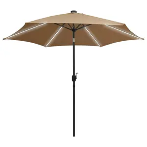 Parasol avec LED et mât aluminium vidaXL image-0
