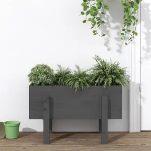 Solid pine planter vidaXL image-1