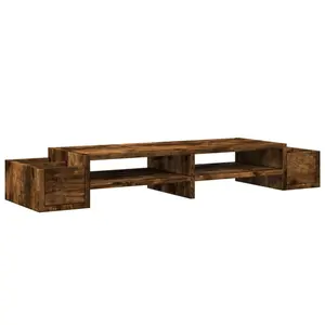 Monitorständer mit Stauraum aus Holzwerkstoff vidaXL 100x27x15 cm image-0