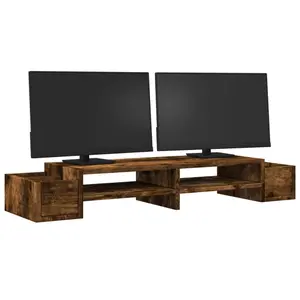 Monitorständer mit Stauraum aus Holzwerkstoff vidaXL 100x27x15 cm image-1