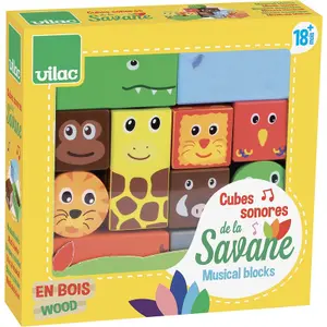 Early learning games sound cubes Vilac Savane image-3