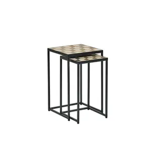 Side table with stone insert Villa Collection Karv (x2) image-0