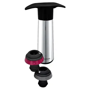 Vacuum pump with 2 plugs and metal finish Vin Bouquet image-2