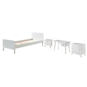 Bed, bedside table, desk, and chest of drawers. child Vipack Billy image-0