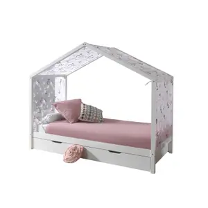 Bed with drawer and curtains girl Vipack Dallas image-0