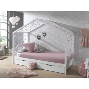 Bed with drawer and curtains girl Vipack Dallas image-2