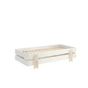 2er Set Kinderbetten mit stabilen Pfeifensockeln Vipack Modulo image-0