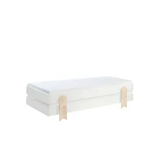 2er Set Kinderbetten mit stabilen Pfeifensockeln Vipack Modulo image-1