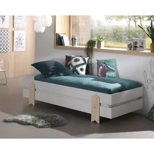 2er Set Kinderbetten mit stabilen Pfeifensockeln Vipack Modulo image-4