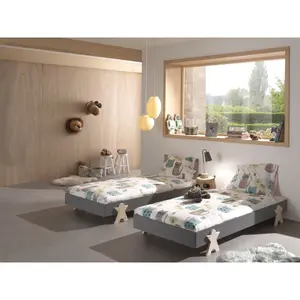 Set of 4 beds with sturdy smiley face legs for kids Vipack Modulo image-5
