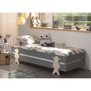 Set of 4 beds with sturdy smiley face legs for kids Vipack Modulo image-4