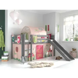 Bed with slide, a spring cover, 3 spring bags, a children's spring tunnel Vipack Pino image-1