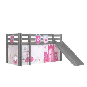Bed with slide, a princess cover, 3 princess bags for kids Vipack Pino image-0
