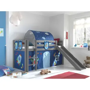 Bed with slide, an astro cover, 3 astro bags, a children's astro tunnel Vipack Pino image-1