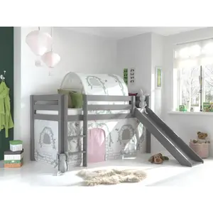 Bed with slide, a birdy cover, a birdy tunnel for kids Vipack Pino image-2