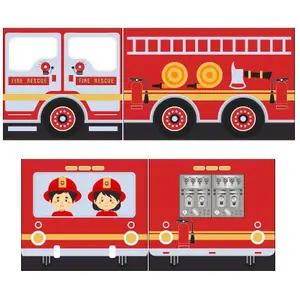 Loft bed and fire truck play curtain for kids Vipack Scott image-2