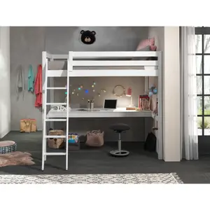 Loft bed and worktop for children's mezzanine Vipack Pino PIMZ1414+PIMZBU14 image-2