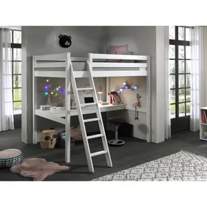 Loft bed and worktop for children's mezzanine Vipack Pino PIMZ1414+PIMZBU14 image-3