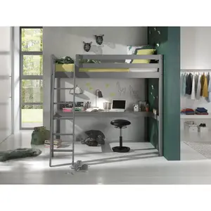 Loft bed and worktop for children's mezzanine Vipack Pino PIMZ1417+PIMZBU17 image-3
