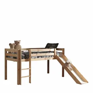 Kompaktbett mit Rutsche in Natur und Raumdecke für Kinder Vipack Pino image-0