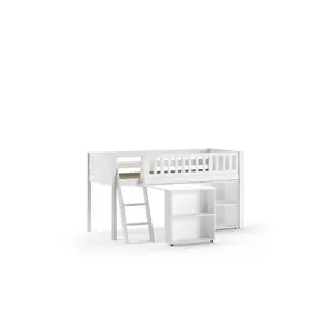 Halbhohes Hochbett scott avec un bureau et une bibliothèque enfant Vipack Scott image-0