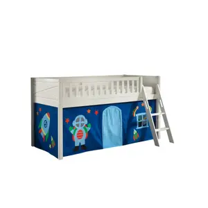 Loft bed and children's play curtain astro Vipack Scott image-0
