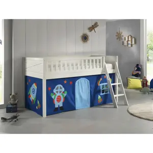 Loft bed and children's play curtain astro Vipack Scott image-1