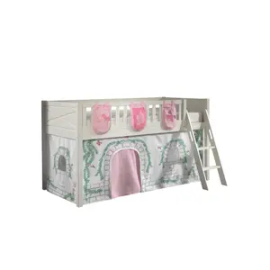 Loft bed and Birdy play curtain with its 3 matching storage bags for kids Vipack Scott image-0