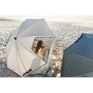 Premium Beach Parasol with Windbreak VirtuFit image-2