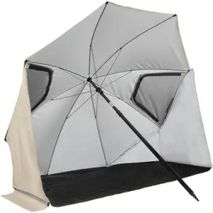 Premium Beach Parasol with Windbreak VirtuFit image-1