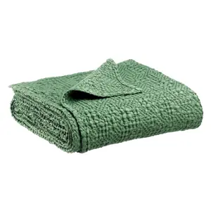 Stonewashed cotton bedspread Vivaraise Tana image-0