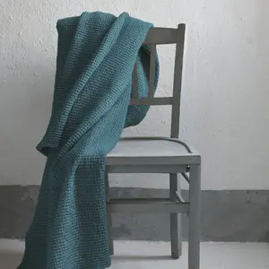 Stonewashed cotton bedspread Vivaraise Maia image-1