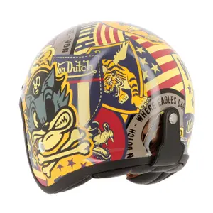 Open Face Motorcycle Helmet EN-2206 Von Dutch Big Cat image-1
