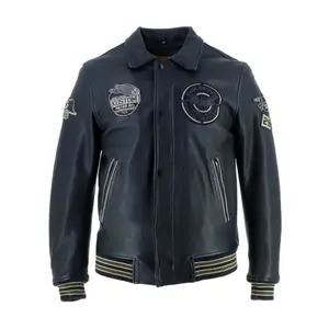 Motorcycle leather jacket Von Dutch Vd - Brooklyn