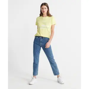 Camiseta de algodón orgánico para mujer Superdry Premium Goods Label image-1