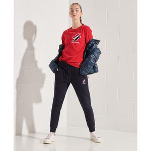 Damen-T-Shirt aus Chenille-Samt und Bio-Baumwolle Superdry Sportstyle image-0